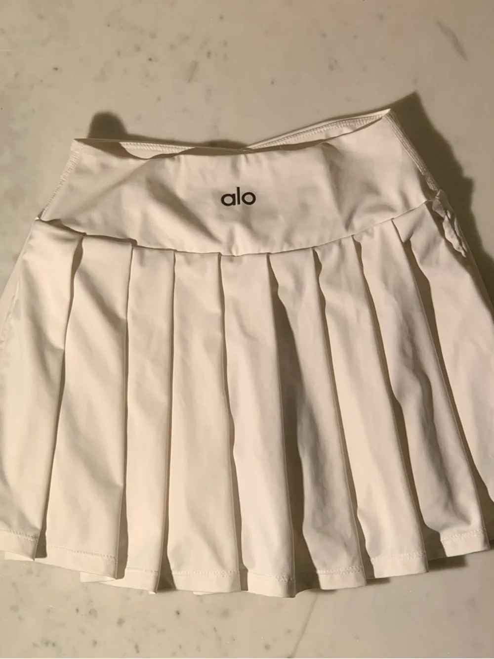 ALO Yoga White Pleated Skirt